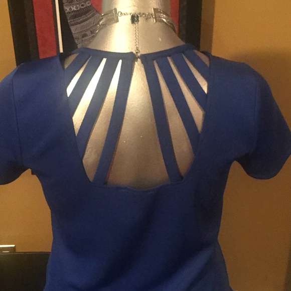 Classic Forever 21 cutout back royal blue shirt - Picture 2 of 2